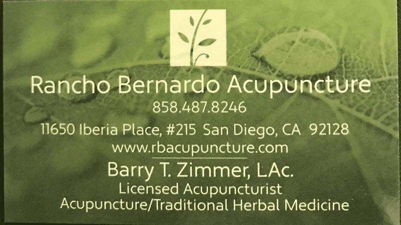 Rancho Bernardo Acupuncture, Barry T. Zimmer, L.Ac. clinic